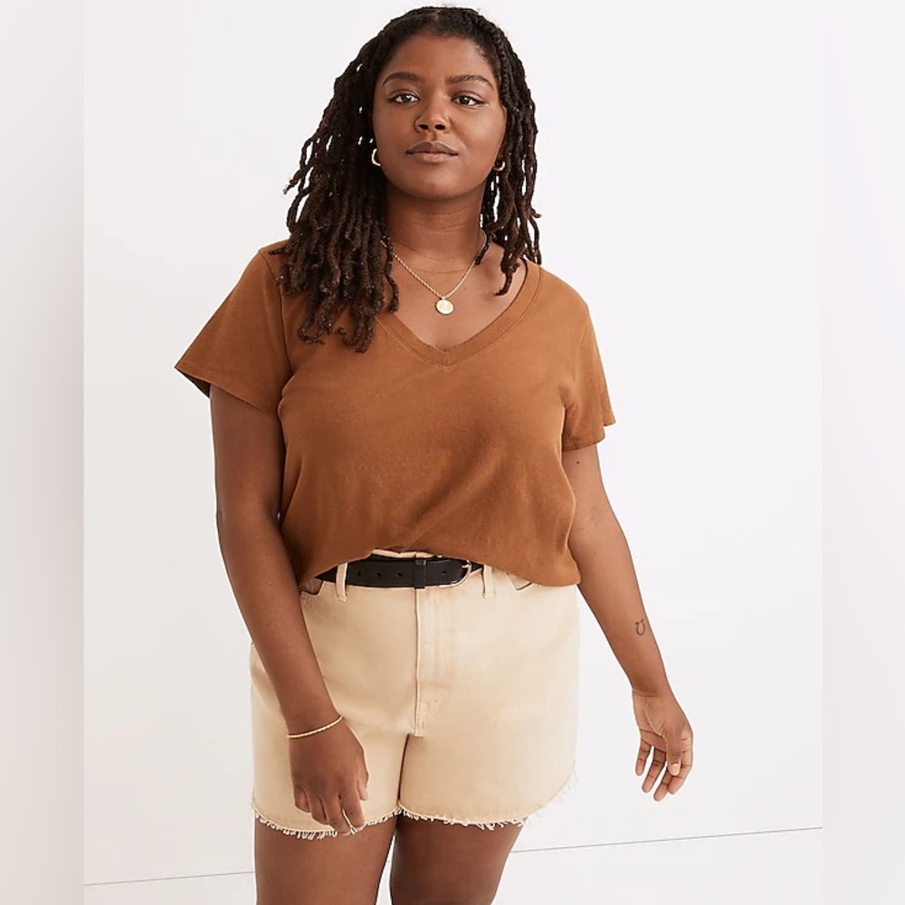 Madewell Softfade Cotton V-Neck Crop Tee
